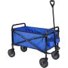 imageAmazon Basics Collapsible Folding Heavy Duty Utility Wagon for Outdoor Sports 265 pounds Weight Capacity Camping Garden and Shopping 276 x 409 x 20 inches BlackBlue