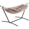 imageAmazon Basics Double Hammock with 9Foot Space Saving Steel Stand and Carrying Case 450 lb Capacity Vigor Green 110x47x43 inchesCream Wave