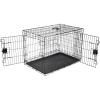imageAmazon Basics Durable Foldable Collapsible Portable Metal Wire Dog Crate with Tray Single Door with Divider Panel Easy to Assemble ampamp Clean 36 x 23 x 25 in Black360L x 230W x 250H