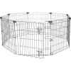 imageAmazon Basics Foldable Octagonal Metal Exercise Dog Playpen  IndoorOutdoor Single Door Large 8 Panels 24 x 42 Easy to assemble and store 42quot  Large BlackSingle Door