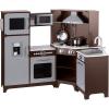 imageAmazon Basics Kids Upright Wooden Kitchen Toy Playset with Stove Oven Sink Fridge and Accessories for Toddlers Preschoolers Children Age 3 Years EspressoGray 39x118x39EspressoGray