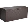 imageAmazon Basics Outdoor Patio Storage Box 150 Gallon Deck Box Waterproof and Weatherresistant Furniture Cushions Garden Tools Brown150 gallon