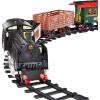 imageAmazon Basics Remote Control Steam Engine Hobby Train Set with Tender and Gondola and Caboose Smoking working light and realistic sounds Age 3 or up Perfect for Kids Multicolor