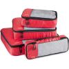 imageAmazon Basics Small Packing Cubes for Travel Packing Organizers 4PieceSet With Double Zipper Pulls and Mesh Top Panel 100 Durable Polyester Black 11quotL x 68quotW x 3quotHRed