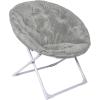 imageAmazon Basics Soft Faux Fur Saucer Shaped Comfortable Chair with Foldable Metal Frame for Living Room or Dorm Room Cozy Pink 272quotD x 323quotW x 323quotHGrey