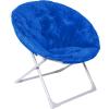 imageAmazon Basics Soft Faux Fur Saucer Shaped Comfortable Chair with Foldable Metal Frame for Living Room or Dorm Room Cozy Pink 272quotD x 323quotW x 323quotHBlue