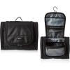 imageAmazon Basics Travel Toiletry Bag for Men and Women Hanging Toiletry Bag Dopp Kit with 2 Side Pockets Multiple Interior Pockets Durable 1680D Polyester Handles Bathroom SpillsSplashes Black