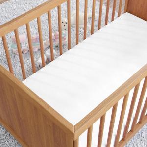 imageAmazon Basics 100 Cotton Jersey Knit Fitted Crib Sheet for Boys and Girls fits Standard Crib and Toddler Mattress Breathable Super Soft 28 x 52 Inches PinkWhite