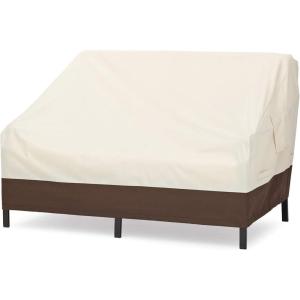 imageAmazon Basics 3 Seater Outdoor Couch and Patio Furniture Covers Waterproof AntiUV Durable BeigeTan2 Seater