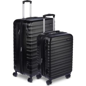 imageAmazon Basics 3Piece Set 21quot 26quot 30quot Hardshell Suitcases With Wheels Expandable For Up to 25 More Space With ScratchResistant Surface Four Multidirectional Wheels Light BlueBlack