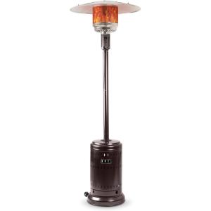imageAmazon Basics 46000 BTU Outdoor Propane Patio Heater with Wheels Commercial ampamp Residential Slate Gray with Water Tank 321 x 321 x 913 inches LxWxHHavana Bronze