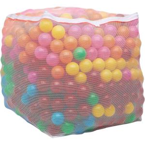 imageAmazon Basics BPA Free CrushProof Plastic Ball Pit Balls with Storage Bag Toddlers Kids 12 Months Pack of 400 Balls 6 Pastel Colors6 Bright Colors