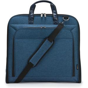 imageAmazon Basics CarryOn Garment Bag for Travel and Business Trips with Shoulder Strap Hanging Suit Luggage Bag for Men Women Wrinkle Free Cover for Suits Dresses Coats NavyNavy