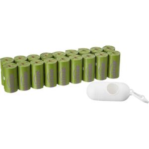 imageAmazon Basics Dog Poop Bags with Dispenser 270 Count Enhanced for Guaranteed Leakproof Lavender Scented Includes Leash ClipLavender