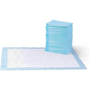 imageAmazon Basics Dog and Puppy Pee Pads with 5Layer LeakProof Design and QuickDry Surface for Potty Training Standard Absorbency XLarge 28 x 34 Inch  Pack of 60 Blue ampamp WhiteXLarge 40 Count