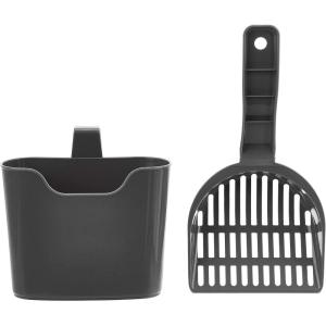 imageAmazon Basics Durable Litter Scoop for Cat Litter Box with Holder Efficient Scooper1 Count Pack of 1