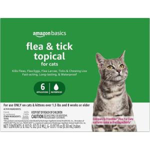 imageAmazon Basics Flea and Tick Topical Treatment for Cats Over 15 Pounds 6 Count Previously Solimo6 Count