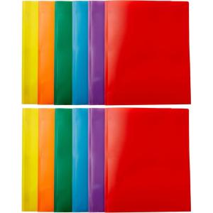 imageAmazon Basics Heavy Duty Colorful Plastic Folders with 2 Pockets for Letter Size Paper Pack of 12 Assorted Colors12Pack