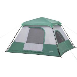 imageAmazon Basics Instant Camping Tent with Rainfly WeatherResistant Quick Setup6 Person