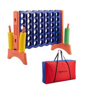 imageAmazon Basics Junior BPAFree 4toScore Giant Premium Plastic Games Set 4 in A Row for Kids and Adults with Carrying Bag Great For Gifting Variety of Colors Blue Yellow Red Green LargeBlue  Yellow  Red  Green