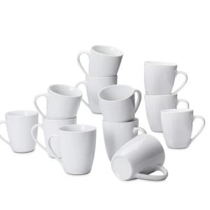 imageAmazon Basics Porcelain 12 oz Coffee Mug Set 12 Count White Previously AmazonCommercial brand