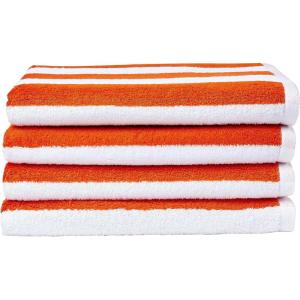 imageAmazon Basics Sky Blue Cabana Stripe Pool ampamp Beach Towel 100 Cotton Soft ampamp Absorbent Machine Washable Quick Dry Large 2 Pack Sky Blue 30quot x 60quotOrange