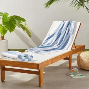 imageAmazon Basics Sky Blue Cabana Stripe Pool ampamp Beach Towel 100 Cotton Soft ampamp Absorbent Machine Washable Quick Dry Large 2 Pack Sky Blue 30quot x 60quotSky Blue