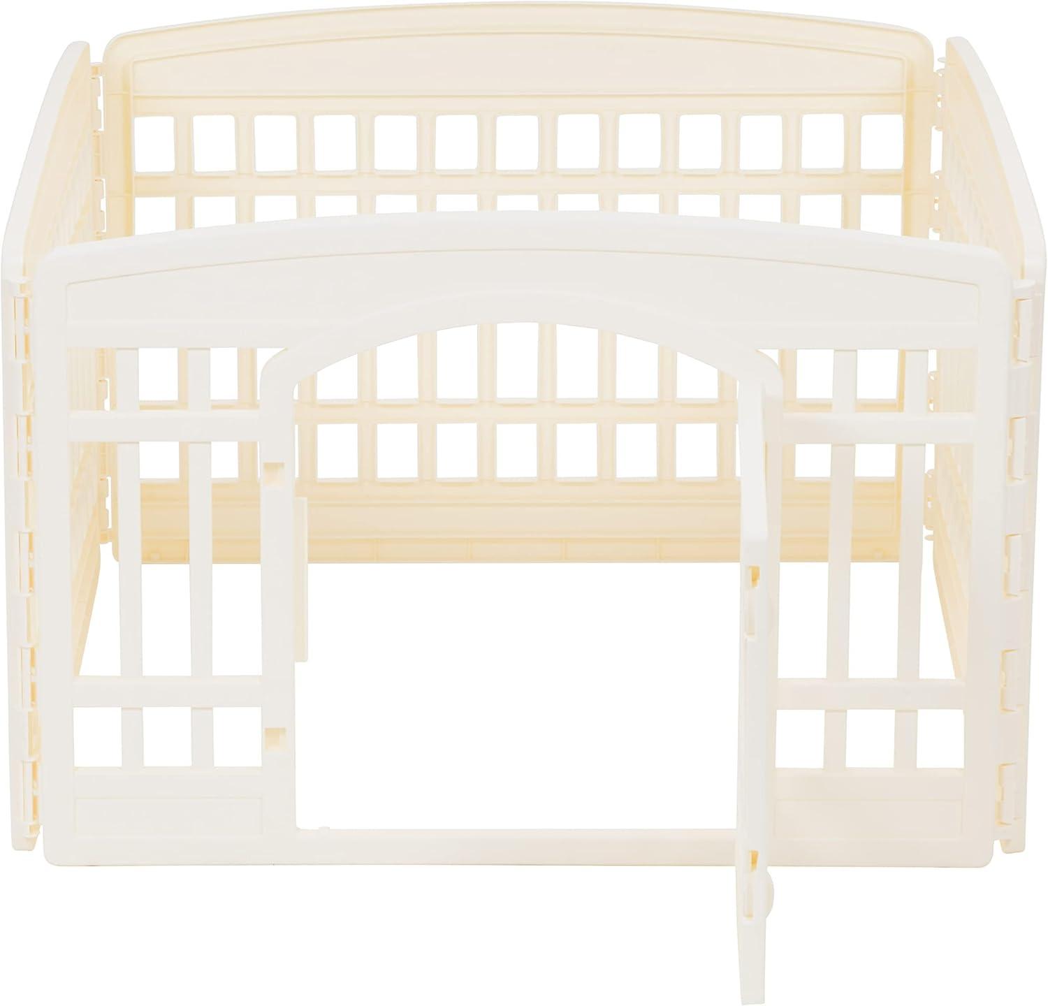 imageAmazon Basics 8Panel Indoor Pet Dog Octagonal Playpen Puppy Playpen with Door Easy Assemble Easy Storing 34 in BeigeBeige