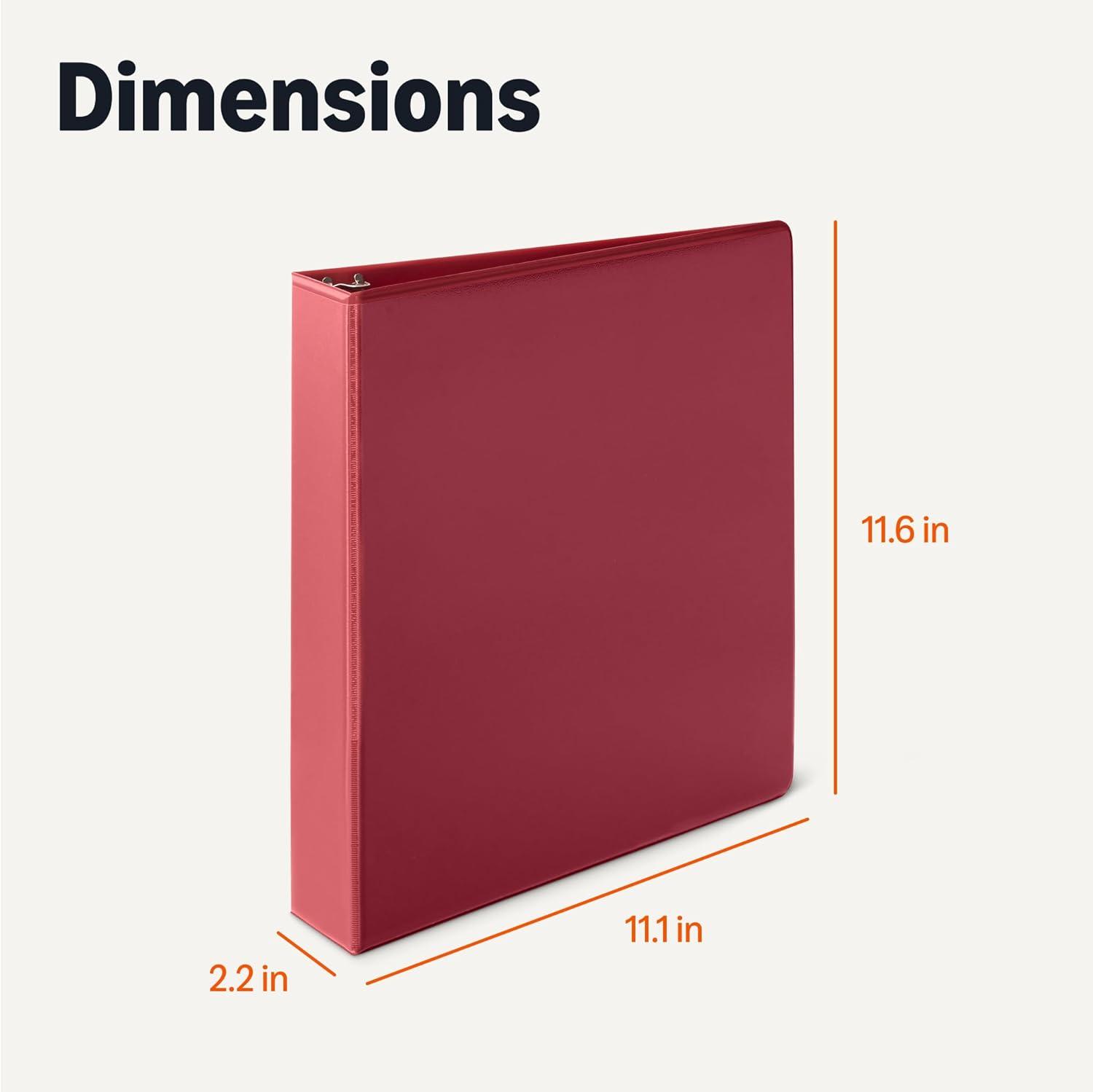 imageAmazon Basics Economy 3 Ring Binder 12quot DRing with 2 Pockets Assorted Colors 4PackAssorted