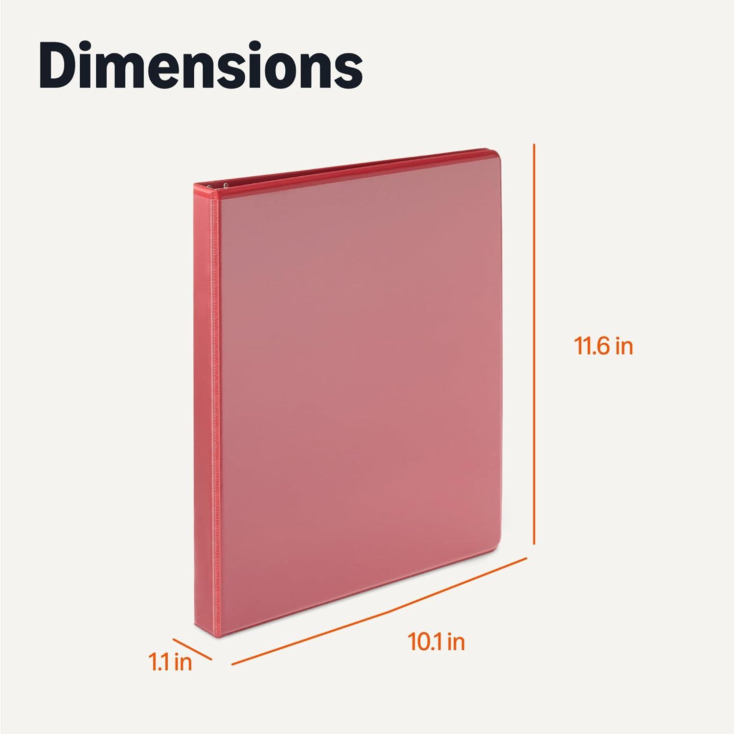 imageAmazon Basics Economy 3 Ring Binder 12quot DRing with 2 Pockets Assorted Colors 4PackAssorted Colors