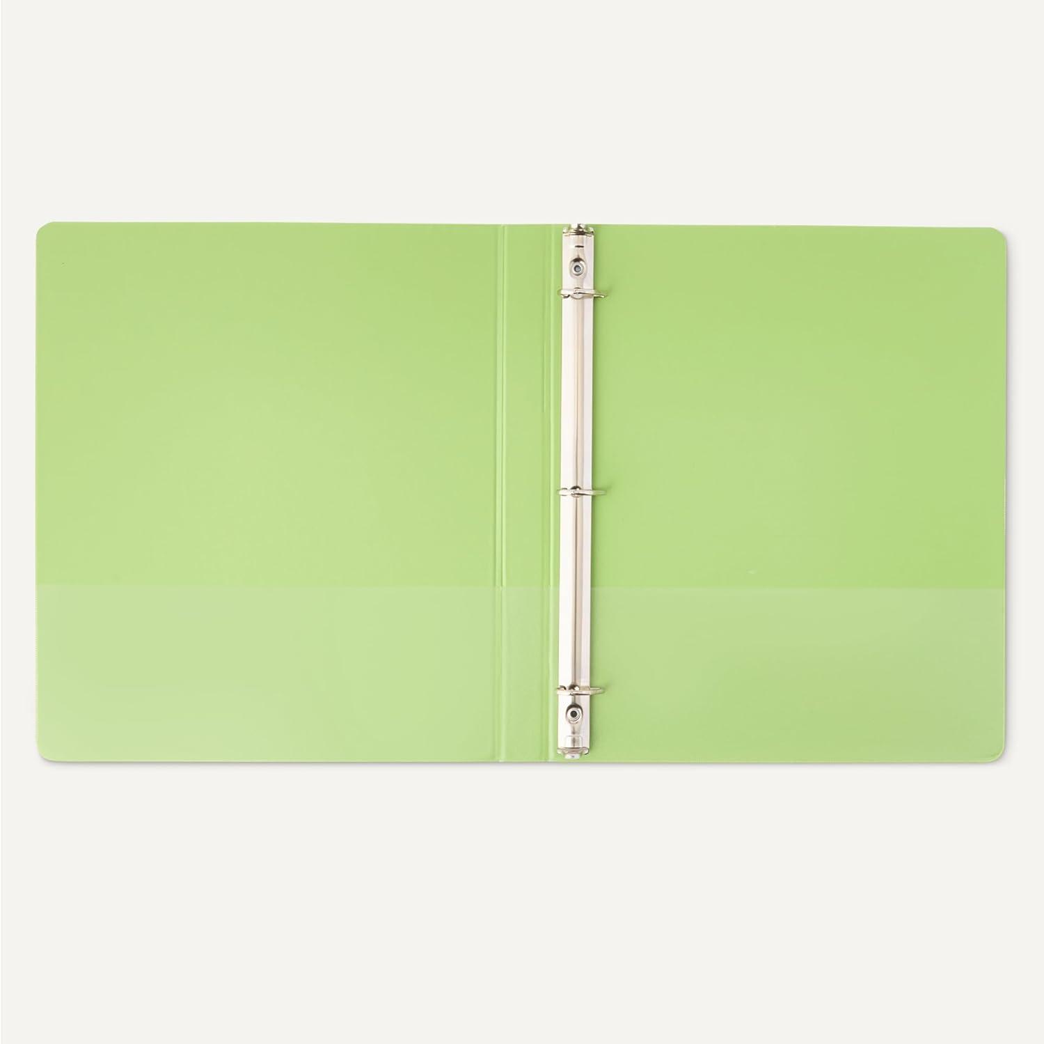 imageAmazon Basics Economy 3 Ring Binder 12quot DRing with 2 Pockets Assorted Colors 4PackAssorted Colors