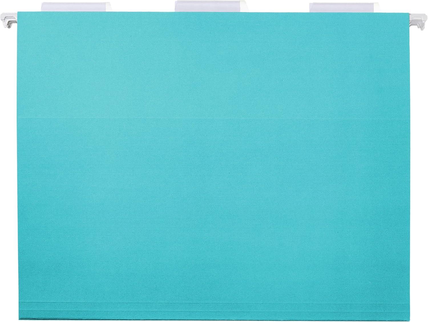 imageAmazon Basics Hanging File Folders Sturdy Letter Size 25Pack Assorted Jeweltone ColorsAqua