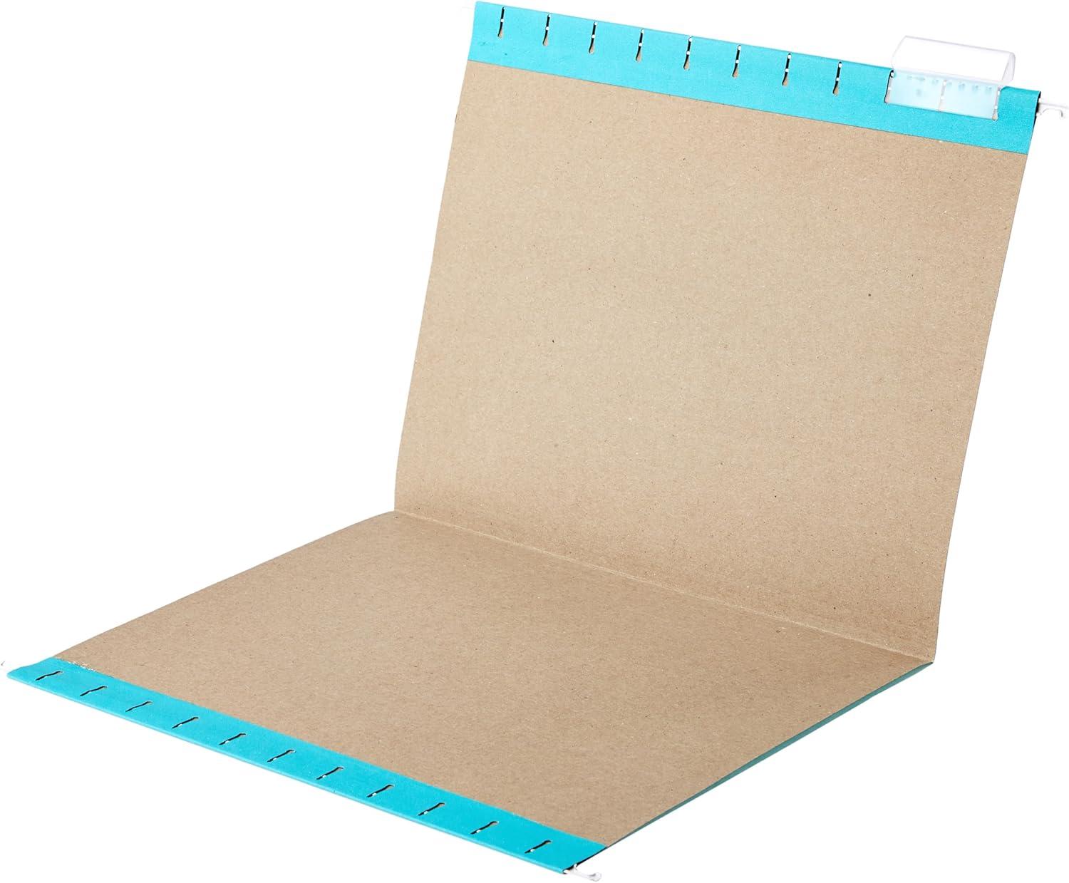 imageAmazon Basics Hanging File Folders Sturdy Letter Size 25Pack Assorted Jeweltone ColorsAqua