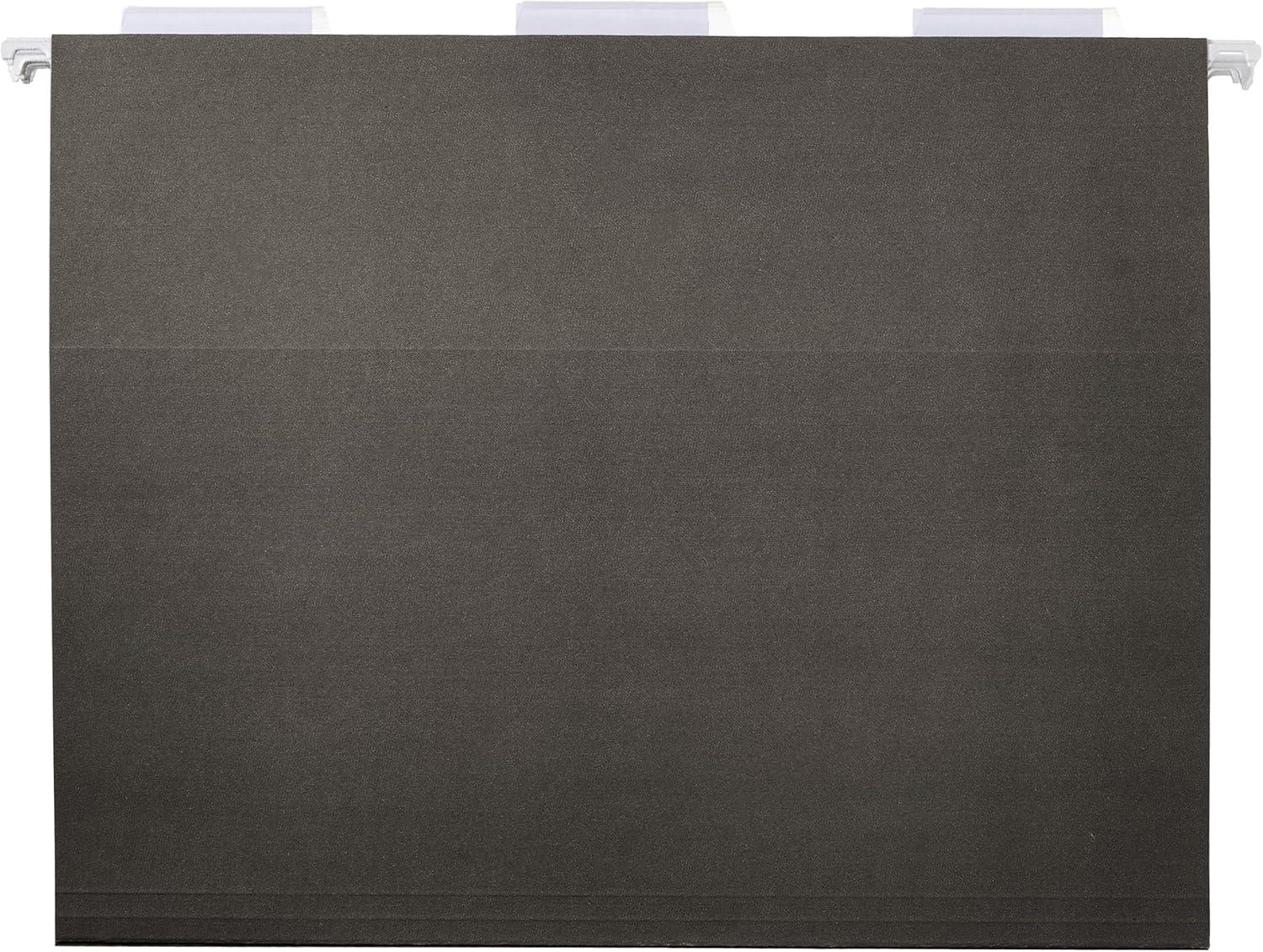 imageAmazon Basics Hanging File Folders Sturdy Letter Size 25Pack Assorted Jeweltone ColorsBlack