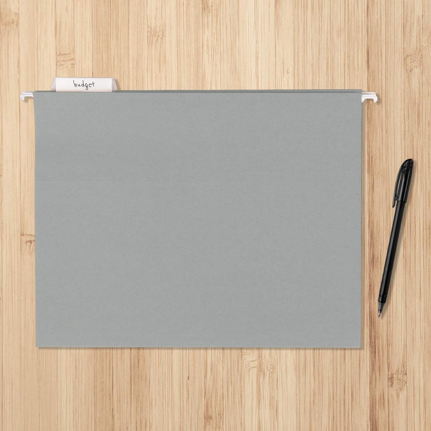 imageAmazon Basics Hanging File Folders Sturdy Letter Size 25Pack Assorted Jeweltone ColorsGray