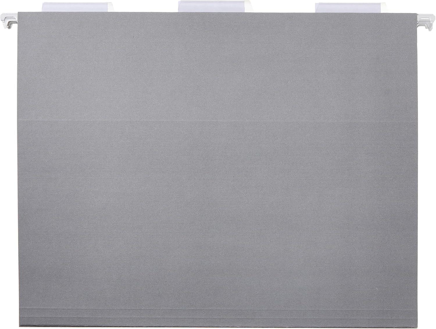 imageAmazon Basics Hanging File Folders Sturdy Letter Size 25Pack Assorted Jeweltone ColorsGray