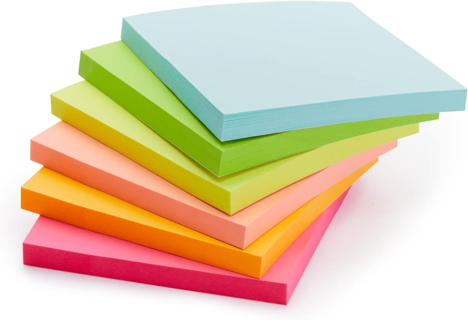 imageAmazon Basics Square Sticky Notes Office Supplies for Desk 3x3inch 24Pack Assorted Colors3 x 3