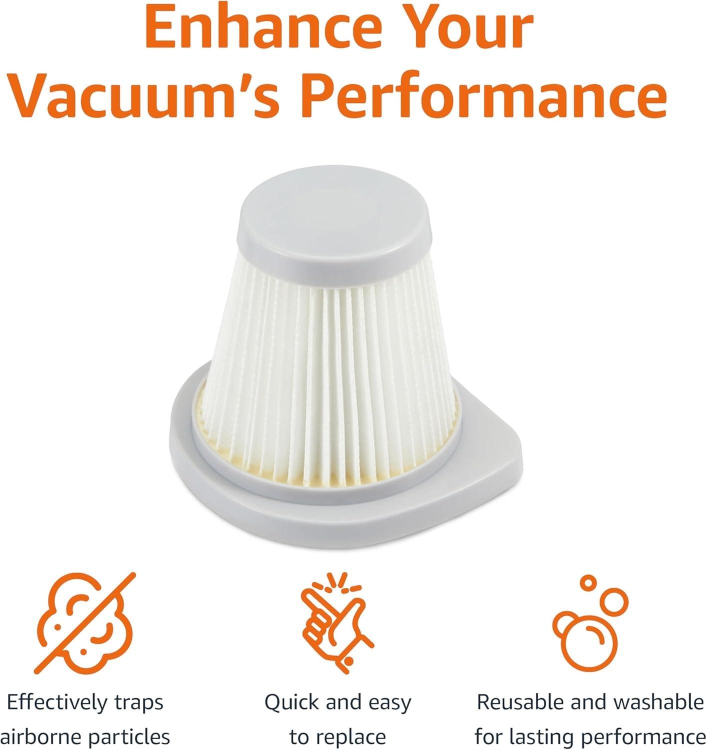 imageAmazon Basics Washable Replacement Filters 2in1 Corded Stick Vacuum Cleaner ONLY not for Other Models HEPA Pack of 4 WhiteFilters only