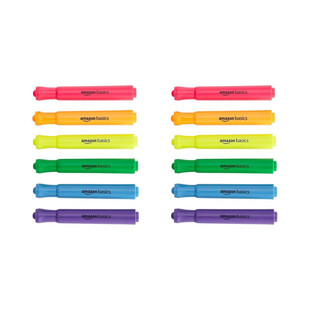 imageAmazon Basics Highlighters 12 Pack Assorted Colors Chisel TipBible HighlighterOffice and School SuppliesAssorted