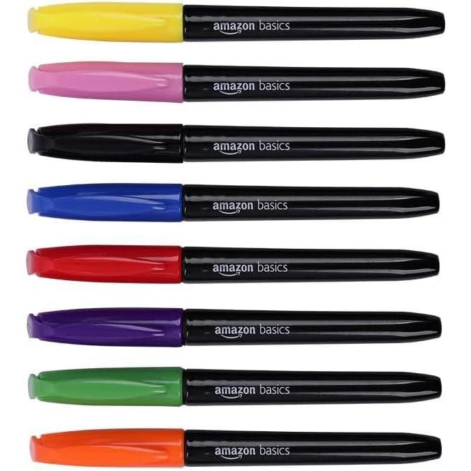 imageAmazon Basics Vibrant Fabric Markers Assorted Colors 8Pack
