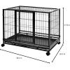 imageAmazon Basics  Portable Heavy Duty Stackable Dog ampamp Pet Kennel with Tray Black 240quotL x 280quotW x 370quotH382L x 265W x 279H