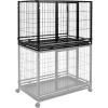 imageAmazon Basics  Portable Heavy Duty Stackable Dog ampamp Pet Kennel with Tray Black 240quotL x 280quotW x 370quotH382L x 265W x 279H