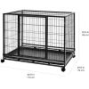 imageAmazon Basics  Portable Heavy Duty Stackable Dog ampamp Pet Kennel with Tray Black 240quotL x 280quotW x 370quotH449L x 299W x 339H