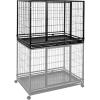 imageAmazon Basics  Portable Heavy Duty Stackable Dog ampamp Pet Kennel with Tray Black 240quotL x 280quotW x 370quotH449L x 299W x 339H
