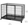 imageAmazon Basics  Portable Heavy Duty Stackable Dog ampamp Pet Kennel with Tray Black 240quotL x 280quotW x 370quotH510L x 313W x 354H