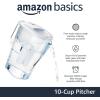 imageAmazon Basics 10Cup Pitcher with Filter Compatible with Brita Water Filter Pitcher for Clean Crisp Water WQA and NSF Certified Made in Europe