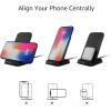 imageAmazon Basics 10W Qi Certified Wireless Charging Stand for Phone 161514131211X Samsung and More with USB Cable No AC Adapter Black