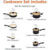 imageAmazon Basics 11Piece Ceramic NonStick Pots and Pans Set Dishwasher ampamp Oven Safe NonToxic Easy Clean BlackCream