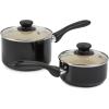 imageAmazon Basics 11Piece Ceramic NonStick Pots and Pans Set Dishwasher ampamp Oven Safe NonToxic Easy Clean BlackCream