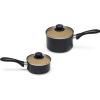 imageAmazon Basics 11Piece Ceramic NonStick Pots and Pans Set Dishwasher ampamp Oven Safe NonToxic Easy Clean BlackCream